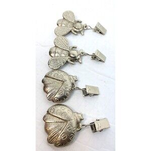 Tradewind Bay 4 Pc. Pewter Tablecloth Weights Bee And Ladybug